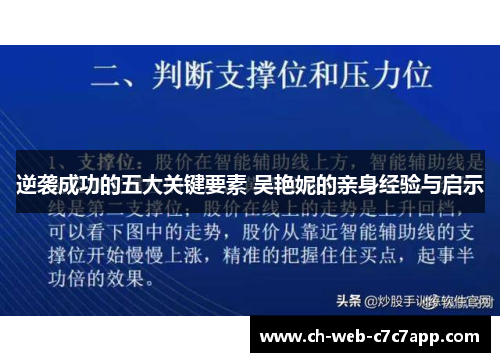 逆袭成功的五大关键要素 吴艳妮的亲身经验与启示 逆袭成功的五大关键要素 吴艳妮的亲身经验与启示
